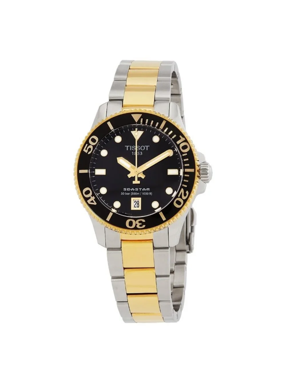 NWT Tissot Seastar Quartz Black Dial Unisex Watch